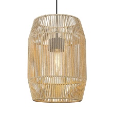 Golden 6073-O1P NB-SS - Golden Lighting Seabrooke 1-light Outdoor Pendant in Natural Black and Summer Sands shade